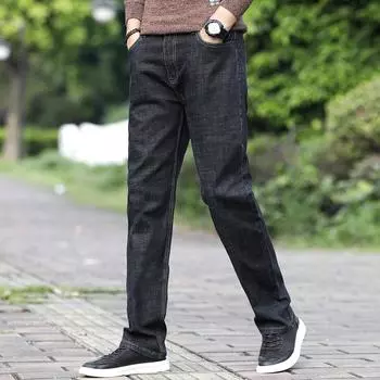 Весенние джинсы, мужские эластичные свободные широкие брюки, мужские джинсы для толстого парня, большая мужская одежда 30
