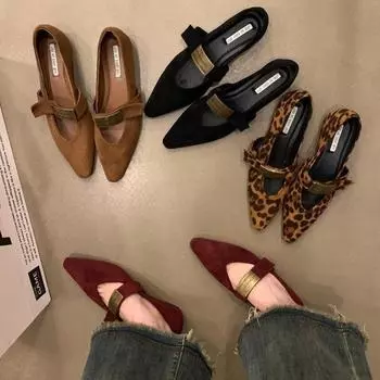 Весенние французские туфли на плоской подошве женские, увеличивающие внутреннюю высоту, маленькие ароматные одинарные туфли с мягкой подошвой в стиле ретро Мэри Джейн 35 чёрный