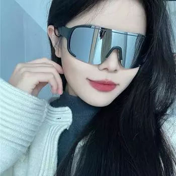 Весенние и летние цельные солнцезащитные очки женские большие ветрозащитные очки для верховой езды мужские модные светоотражающие спортивные защитные очки для глаз горнолыжные очки