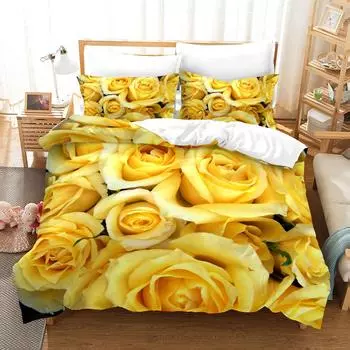 Весенние и летние цветы 3D цифровая печать трехкомпонентное одеяло покрывало цветы GB-Single135cm200cm