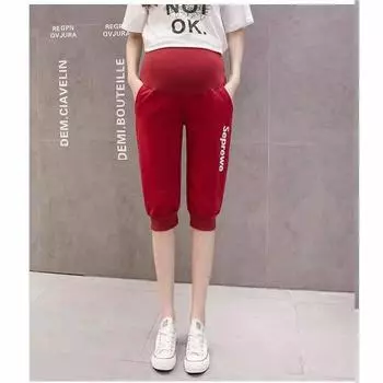 Весенние и летние хлопковые брюки для беременных: Легкие леггинсы, повседневные шорты, модная верхняя одежда, модный дизайн, утягивающий живот. XXXL (165-185 Jin)