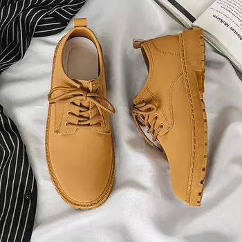 Весенние и летние кожаные туфли мужские универсальные мужские туфли повседневная обувь водонепроницаемые поварские туфли черные рабочие туфли корейская версия мужские туфли Martin 39