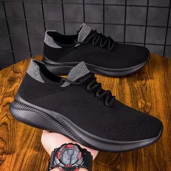 Весенние и летние кроссовки для бега, спортивная повседневная обувь, мужская обувь из плетеной сетки, модная обувь, ленивая обувь 36 хаки