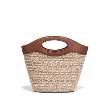 Весенние и летние модные пляжные сумки для отдыха, женские сумки через плечо с цветными блоками, высококачественные сумки-ведра, плетеные соломенные сумки