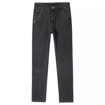 Весенние и летние мужские джинсы, маленькие прямые эластичные брюки, мужские деловые брюки 40