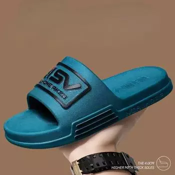 Весенние и летние мужские однотонные нескользящие тапочки на толстой подошве для верхней одежды, модные домашние тапочки на мягкой подошве 44-45 белый