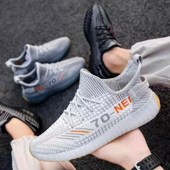 Весенние и летние мужские сетчатые кроссовки, дышащие, удобные, повседневные кроссовки для бега 39 чёрный