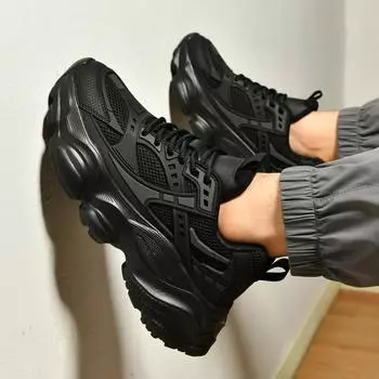 Весенние и летние мужские туфли на сетчатой платформе для пап, модная дышащая спортивная обувь, повседневная мужская обувь больших размеров, импортная торговля 38
