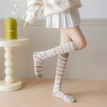 Весенние и летние носки до колена и икры в тон, детские ретро-носки Mori Trendy, японские универсальные носки Jk College average size белый