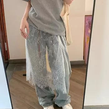 Весенние и летние новинки Нишевые модели Многослойные юбки Кружевные женские универсальные фартуки на шнурках Модные летние юбки one size