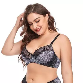 Весенние и летние новинки: сексуальный бюстгальтер с хлопковой чашкой, женское нижнее белье больших размеров, бюстгальтер с принтом, бюстгальтер с чашкой D. 85D красный