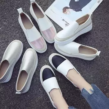 Весенние и летние туфли на плоской подошве белого цвета для женщин 35 белый