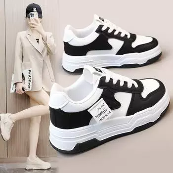 Весенние и летние туфли на толстой подошве, увеличивающие рост, повседневные кроссовки, дышащие, спортивные, износостойкие 35 белый