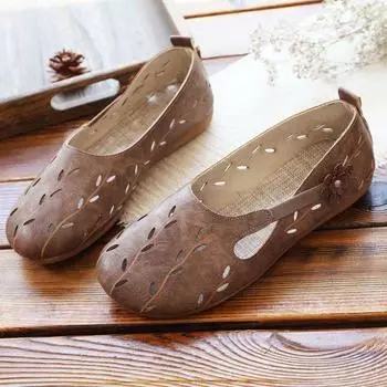 Весенние и летние туфли Sen Retro Flat, мягкая подошва, удобные и универсальные туфли с закрытым носком 40 бежевый