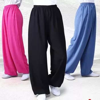 Весенние и летние женские брюки из хлопка и льна для тайцзи, дышащие брюки для занятий боевыми искусствами, йогой, тхэквондо, боксом, карате, джит-кун-до XXS белый