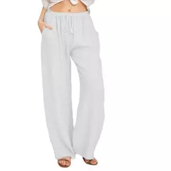 Весенние и летние женские брюки, повседневные свободные брюки M белый