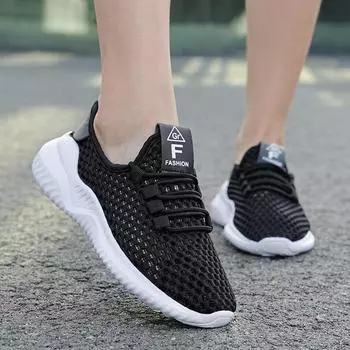 Весенние и летние женские кроссовки с крупной сеткой, дышащие, легкие, с мягкой подошвой, спортивные кроссовки для бега, женская повседневная нескользящая дорожная обувь 35