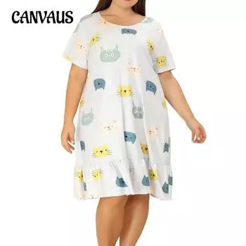 Весенние и летние женские ночные рубашки, повседневные удобные платья больших размеров, ночная рубашка, домашняя одежда, ночная рубашка XL белый