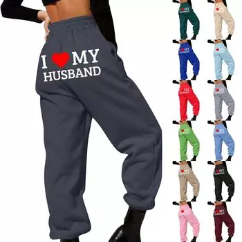 Весенние и однотонные принтованные модные женские повседневные брюки с карманами и шнурком S винный