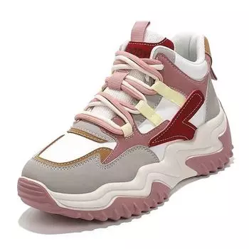 Весенние и осенние белые туфли для женщин, универсальные, для маленьких и высоких, спортивные повседневные кроссовки для папы на толстой подошве 35 серый