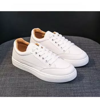 Весенние и осенние белые туфли на плоской подошве Ins Fairy Versatile для отдыха и спорта, дышащие туфли для сноуборда, женские, с тонким ремнем, одинарные 35