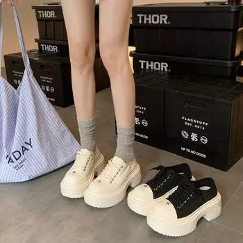 Весенние и осенние цветные туфли на высоком каблуке с толстой подошвой 2024 года, повседневные, для поездок на работу, на мягкой подошве, модные женские туфли 35 чёрный