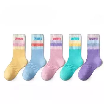 Весенние и осенние детские носки, носки средней длины для девочек, высокая эластичность, ношение без сдавливания ног, спортивные носки для детей от 1 до 14 лет 1-4years (10-14cm)