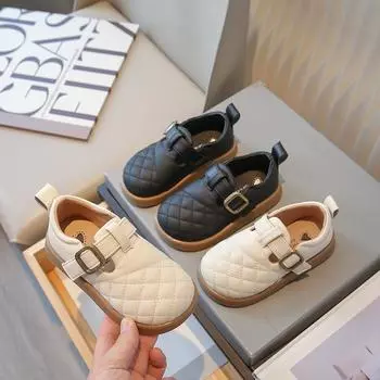 Весенние и осенние детские туфли принцессы противоскользящие мягкие одинарные туфли 23 чёрный