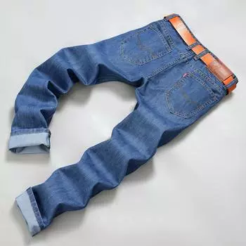 Весенние и осенние джинсы мужские деловые свободные прямые брюки модные мужские брюки 28