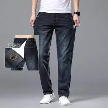 Весенние и осенние джинсы, мужские модные брендовые джинсы свободного размера, мужские свободные брюки 29