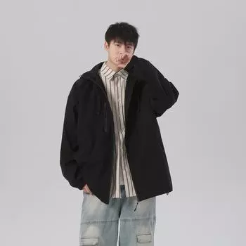 Весенние и осенние куртки для активного отдыха, водонепроницаемые куртки для мужчин и женщин, спортивные универсальные свободные куртки с капюшоном S