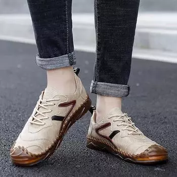 Весенние и осенние мужские кроссовки из натуральной кожи с мягкой подошвой, кроссовки для бега, черные, для путешествий на все времена, повседневная обувь для мужчин 38