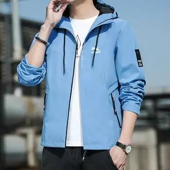 Весенние и осенние мужские куртки, повседневные ветрозащитные куртки с капюшоном для молодежи и среднего возраста, модные топы для пап M