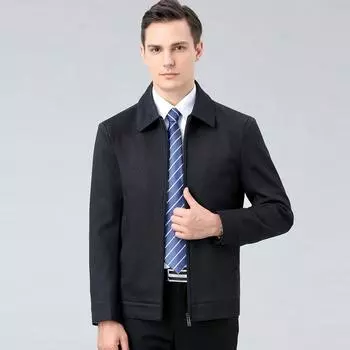 Весенние и осенние мужские куртки с лацканами для людей среднего и пожилого возраста, новые свободные куртки, мужские топы, простая весенняя одежда для пап 170