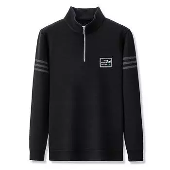 Весенние и осенние мужские повседневные толстовки, модные полувысокие воротники, молнии, длинные рукава, новые молодежные футболки в корейском стиле, спортивная одежда для мужчин M