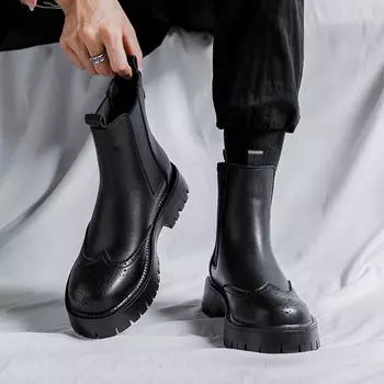 Весенние и осенние мужские повседневные туфли с низким верхом, ботинки Martin, дышащие, универсальные, для страхования труда, ретро-инструментальные, с большой головой, 4515-R 38 чёрный