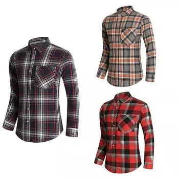 Весенние и осенние мужские рубашки с длинными рукавами и филированными волосами, корейская версия повседневных рубашек в клетку, большие размеры, мужские топы M