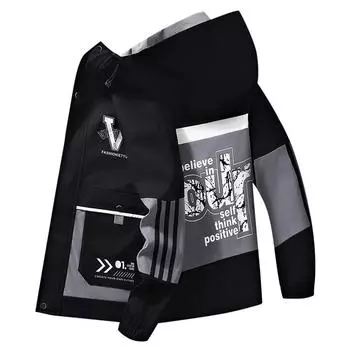 Весенние и осенние мужские тонкие куртки Модная рабочая одежда Студенческие куртки с капюшоном Мужские топы Повседневные свободные платья Мужская одежда M