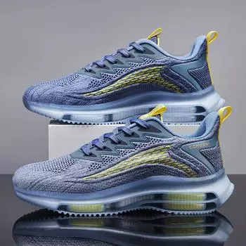 Весенние и осенние мужские туфли, новые мужские кроссовки с толстой подошвой, с воздушной подушкой, дышащие, спортивные кроссовки для бега, студенческие, повседневные, универсальные, для папы 39 чёрный