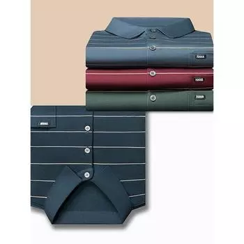 Весенние и осенние новые мужские футболки с длинными рукавами для молодежи и людей среднего возраста. Модные повседневные мужские рубашки поло с полосатыми лацканами. Модные футболки. M