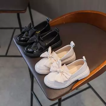 Весенние и осенние новые туфли Детская одинарная обувь 26 чёрный