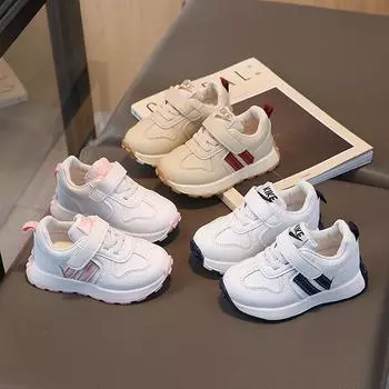 Весенние и осенние одноклассники Детская спортивная обувь Обувь для мальчиков Детские туфли Маленькие белые туфли Повседневные кроссовки для девочек 21
