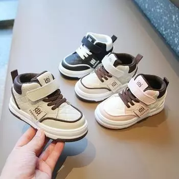 Весенние и осенние повседневные кроссовки для мальчиков и девочек, новые высокие детские спортивные туфли с мягкой подошвой 21 розовый