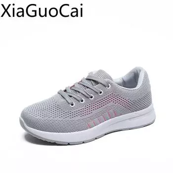Весенние и осенние повседневные туфли для женщин, легкие нескользящие женские кроссовки, повседневные туфли на плоской подошве с сетчатой поверхностью Baitie 5.5 серый
