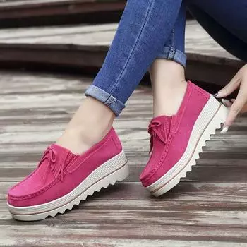 Весенние и осенние повседневные туфли на толстой подошве для женщин Pine Cake 35 чёрный