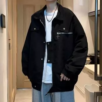 Весенние и осенние рабочие куртки мужская свободная и красивая дизайнерская одежда модные брендовые куртки-бомберы для пар M красный