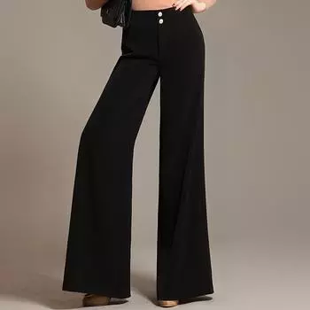 Весенние и осенние широкие брюки, женские брюки, брюки для полных ног, брюки-юбка, брюки большого размера, брюки для танцев 27 темно-красного