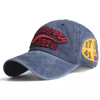 Весенние и осенние солнцезащитные кепки из стираной ткани для мужчин, солнцезащитные кепки для занятий спортом на открытом воздухе, повседневные и универсальные уличные бейсболки тёмно-синий