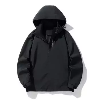 Весенние и осенние спортивные куртки для мужчин и женщин, однослойная ветрозащитная куртка для активного отдыха, съемный капюшон, повседневная куртка M