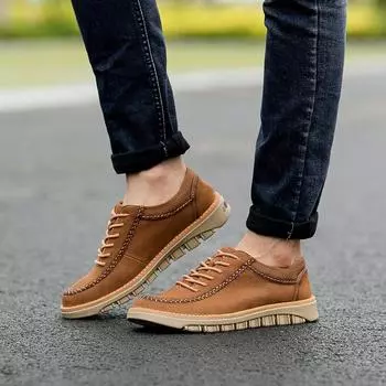 Весенние и осенние тенденции. Модная обувь из натуральной кожи. Мужская кожаная обувь в британском деловом стиле. Повседневная обувь в стиле ретро. Универсальная мужская обувь. 38